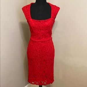 Chic Red Lace Dress